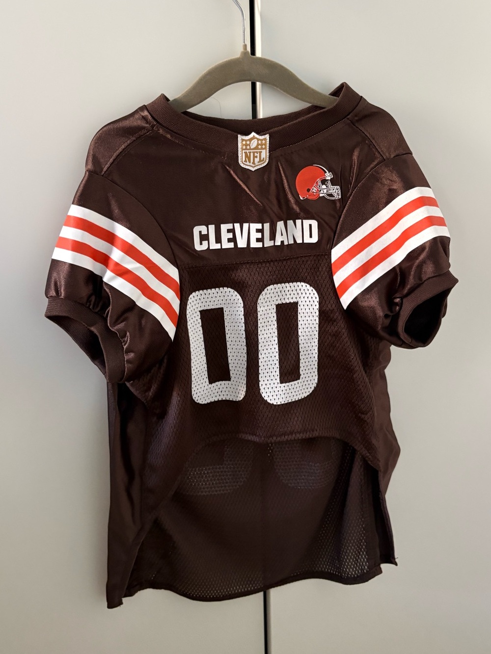 NFL Cleveland Browns dog large  Brown Jersey with Orange & White Stripes